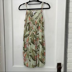 BCBGeneration Faux Wrap Floral Palm Print Dress.